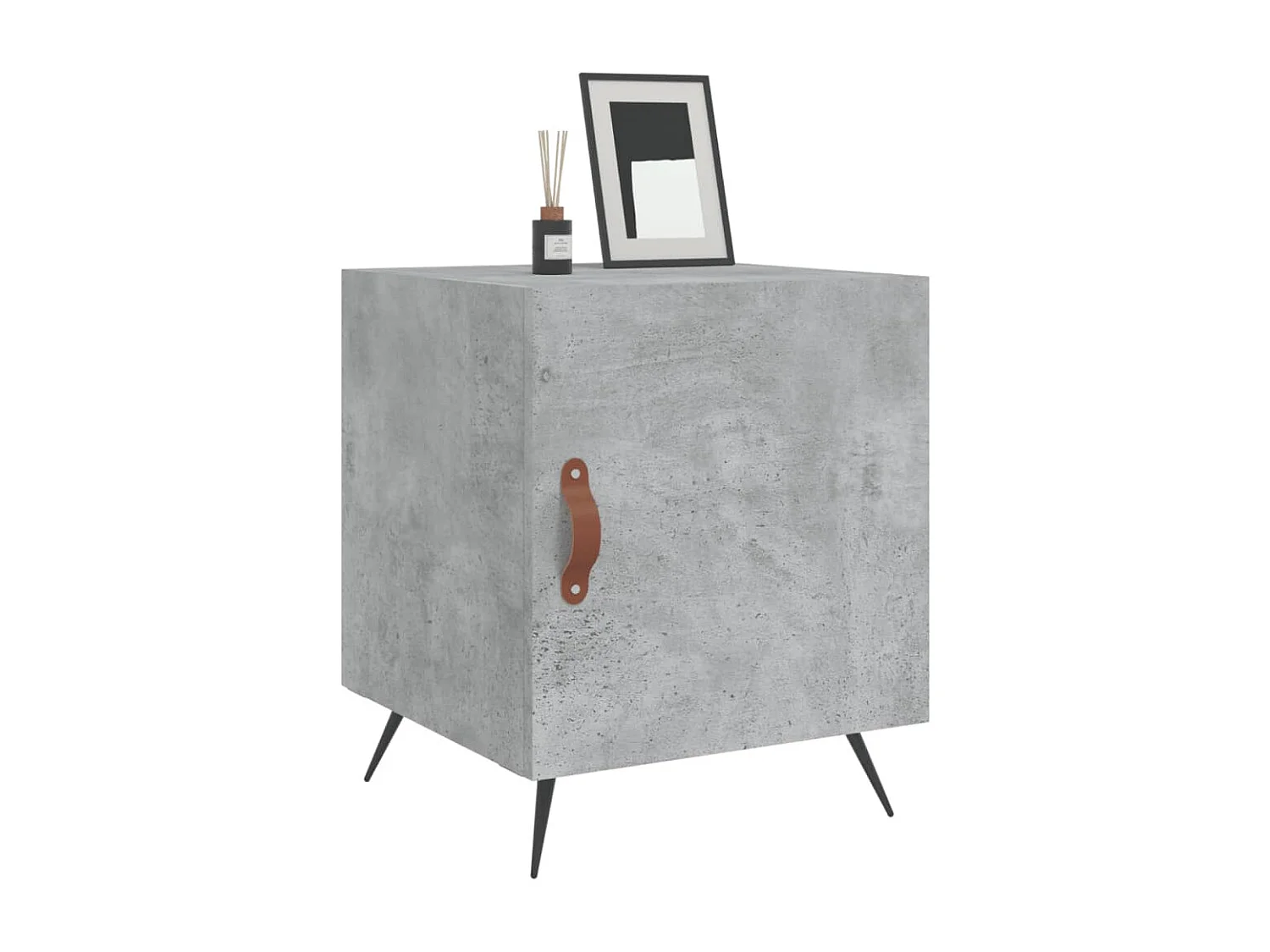 Aars  Table de chevet gris béton 40x40x50 cm bois d’ingénierie