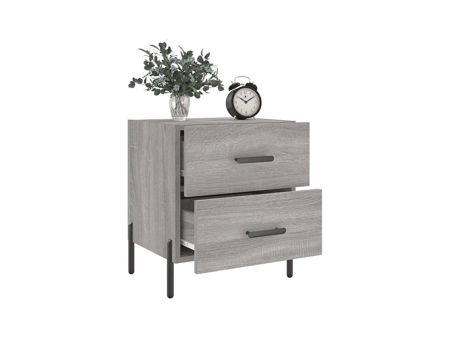 Mikael  Table de chevet sonoma gris 40x35x47,5 cm bois d’ingénierie