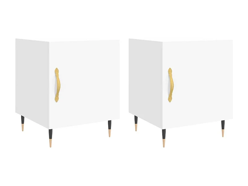 Hayke  Tables de chevet 2 pcs blanc 40x40x50 cm bois d’ingénierie