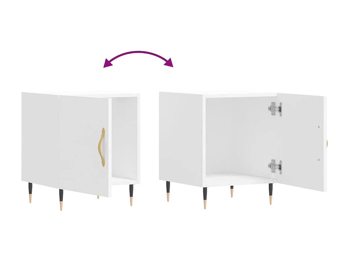 Hayke  Tables de chevet 2 pcs blanc 40x40x50 cm bois d’ingénierie