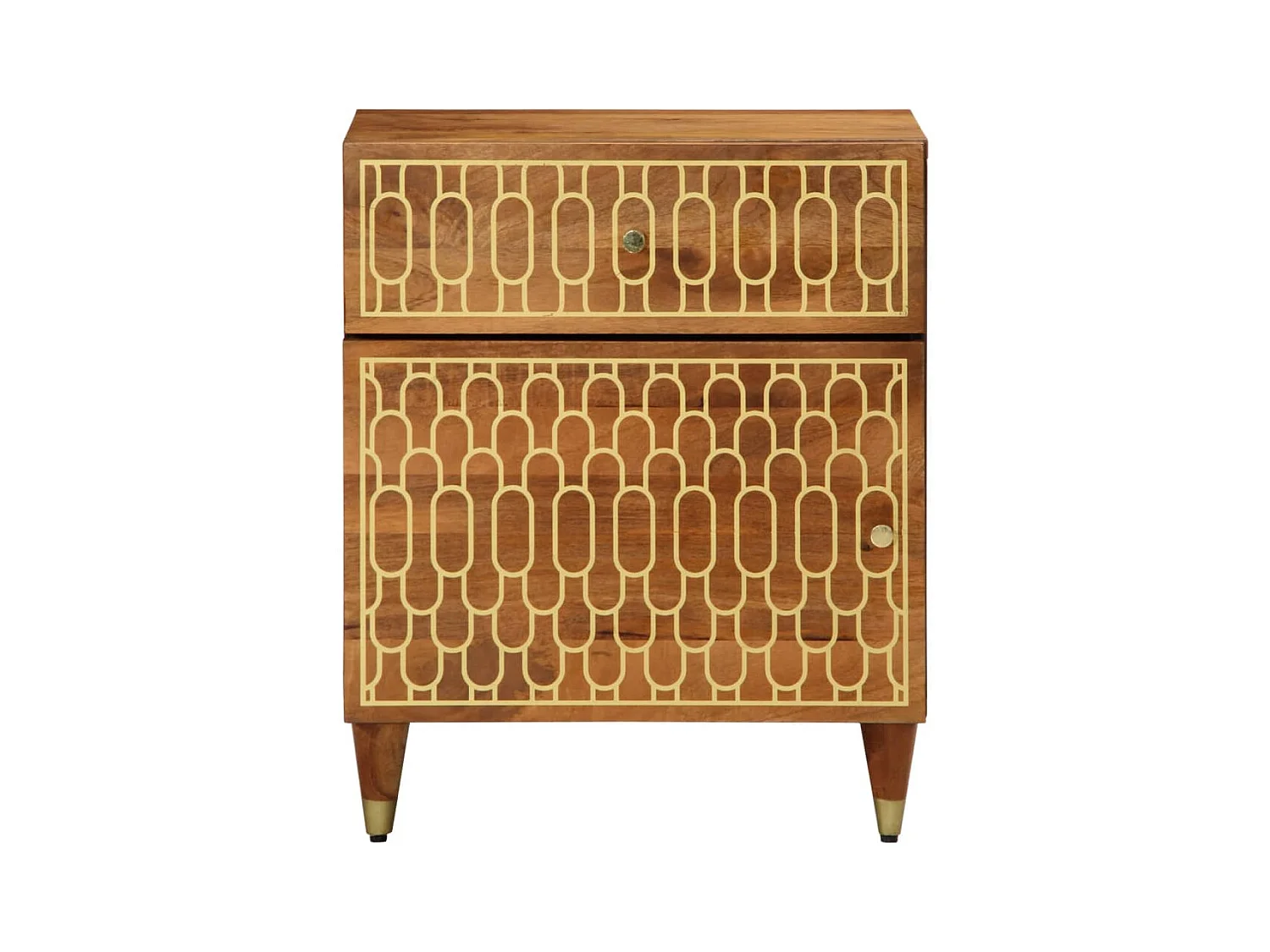 Faelor  Comodino 50x33x60 cm in Legno Massello di Mango