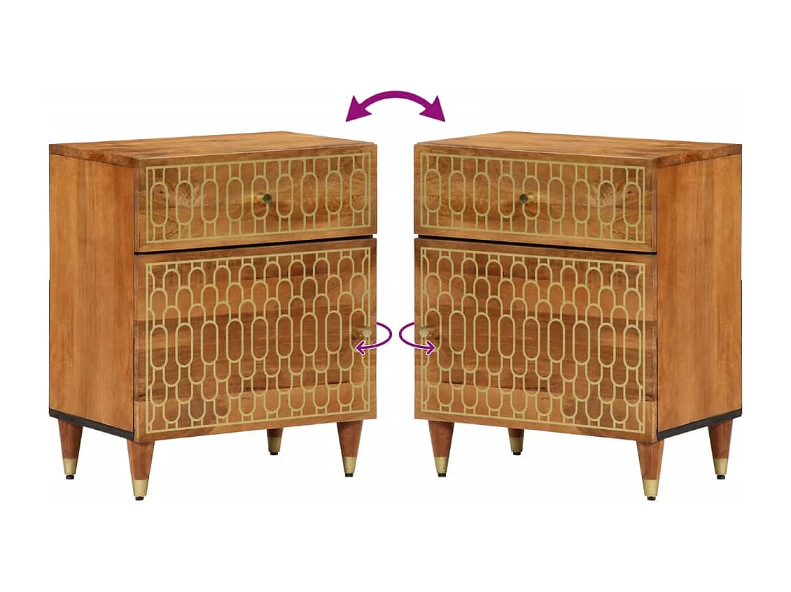 Faelor  Table de chevet 50x33x60 cm bois de manguier massif