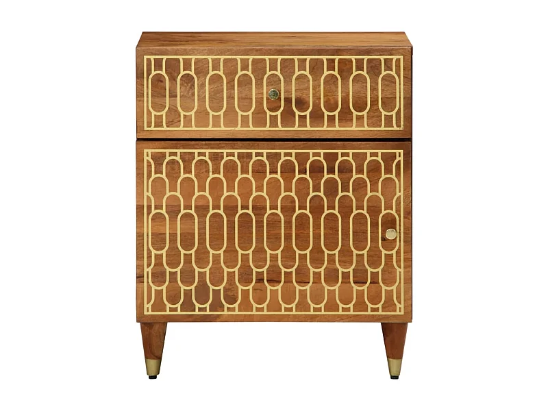 Faelor  Mesita de noche madera maciza de mango 50x33x60 cm