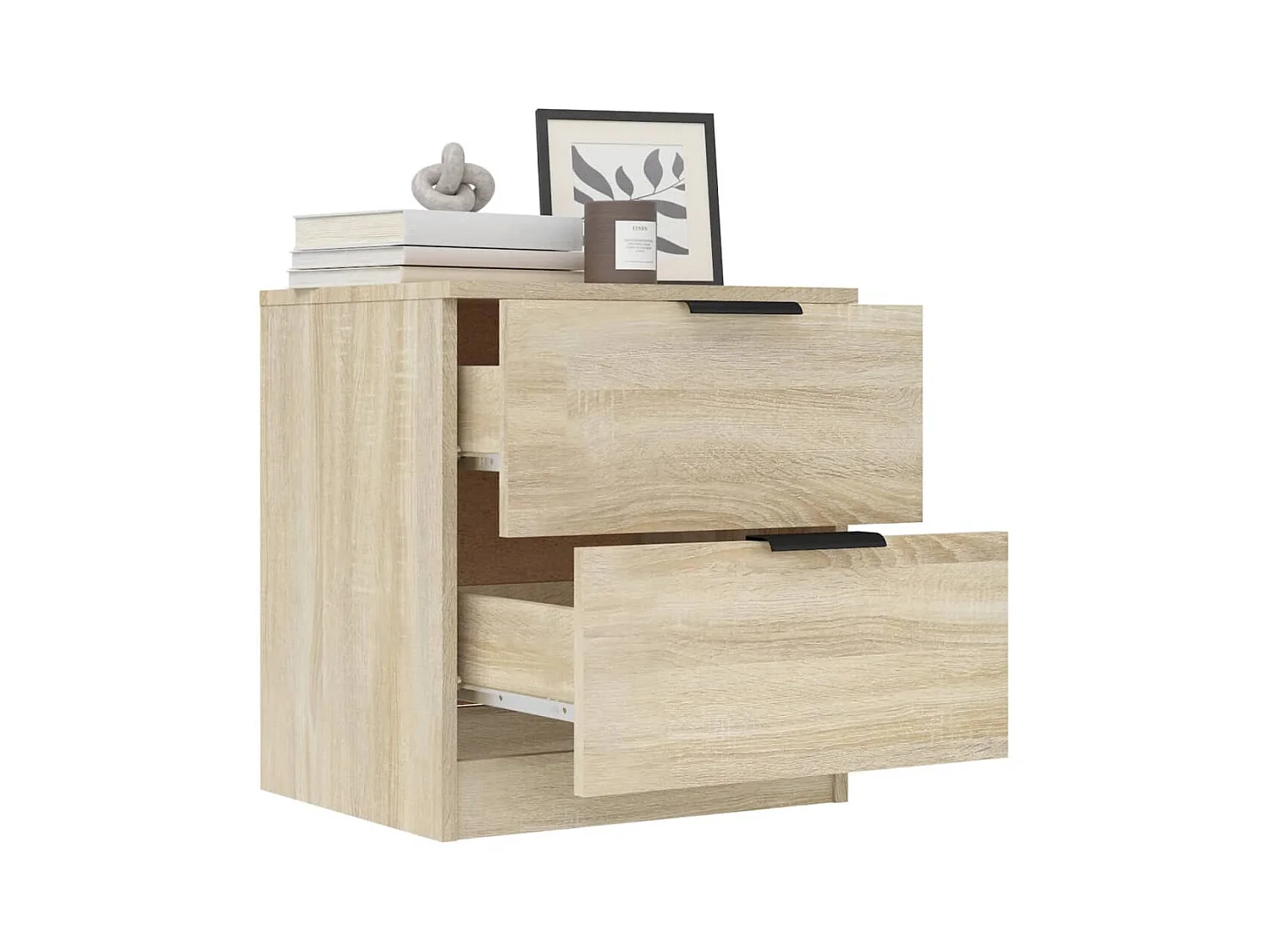 Invel  Tables de chevet 2 pcs Chêne Sonoma Bois d'ingénierie