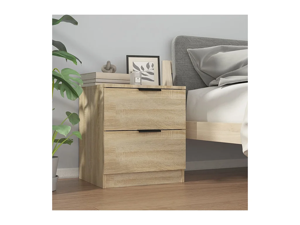 Invel  Tables de chevet 2 pcs Chêne Sonoma Bois d'ingénierie