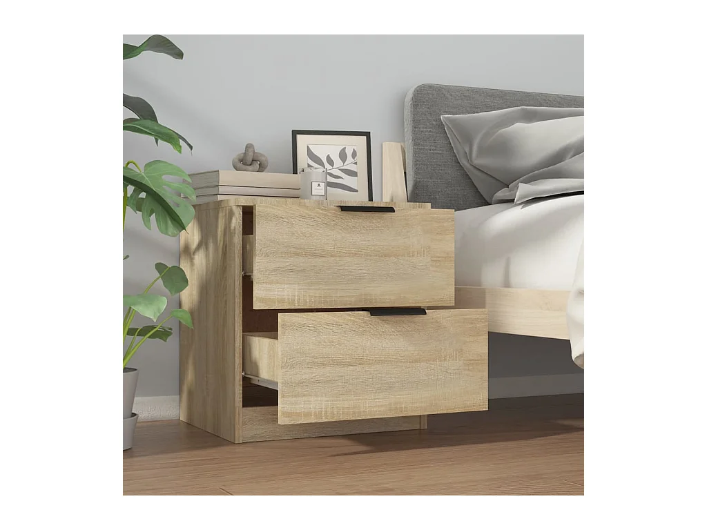 Invel  Tables de chevet 2 pcs Chêne Sonoma Bois d'ingénierie