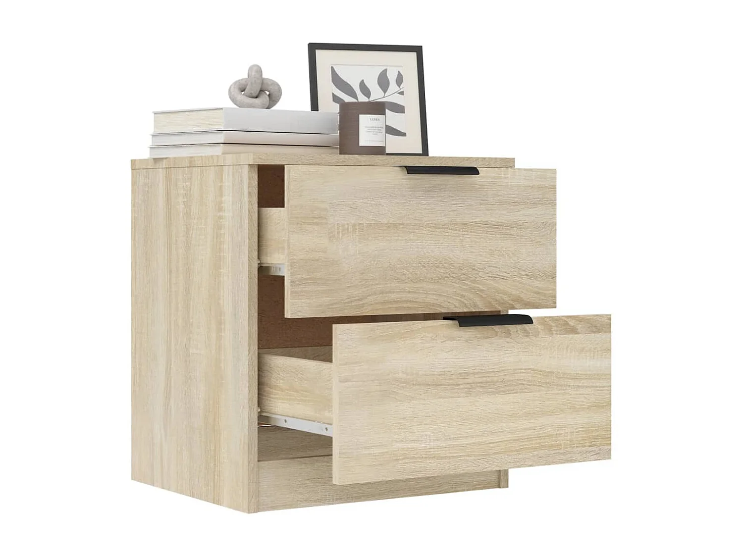 Invel  Tables de chevet 2 pcs Chêne Sonoma Bois d'ingénierie