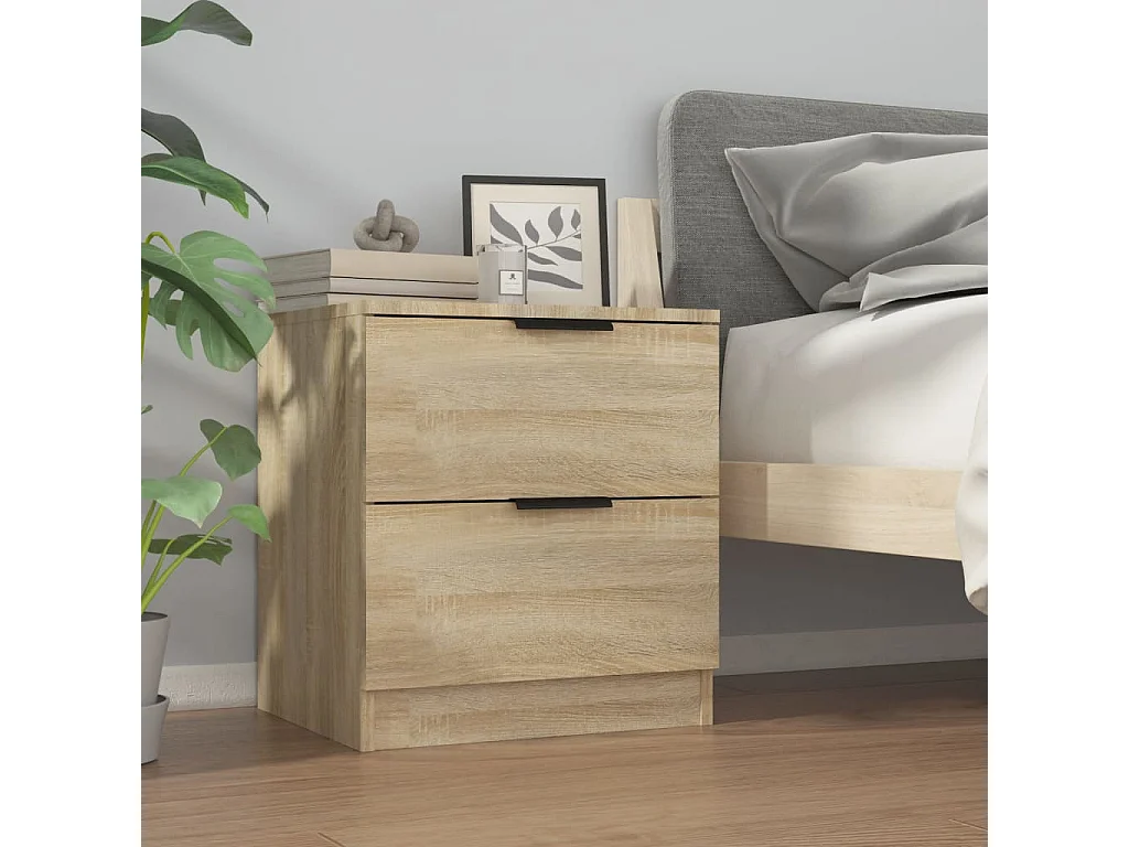 Invel  Tables de chevet 2 pcs Chêne Sonoma Bois d'ingénierie