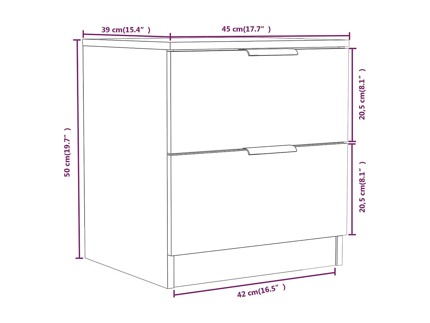 Invel  Tables de chevet 2 pcs Chêne Sonoma Bois d'ingénierie