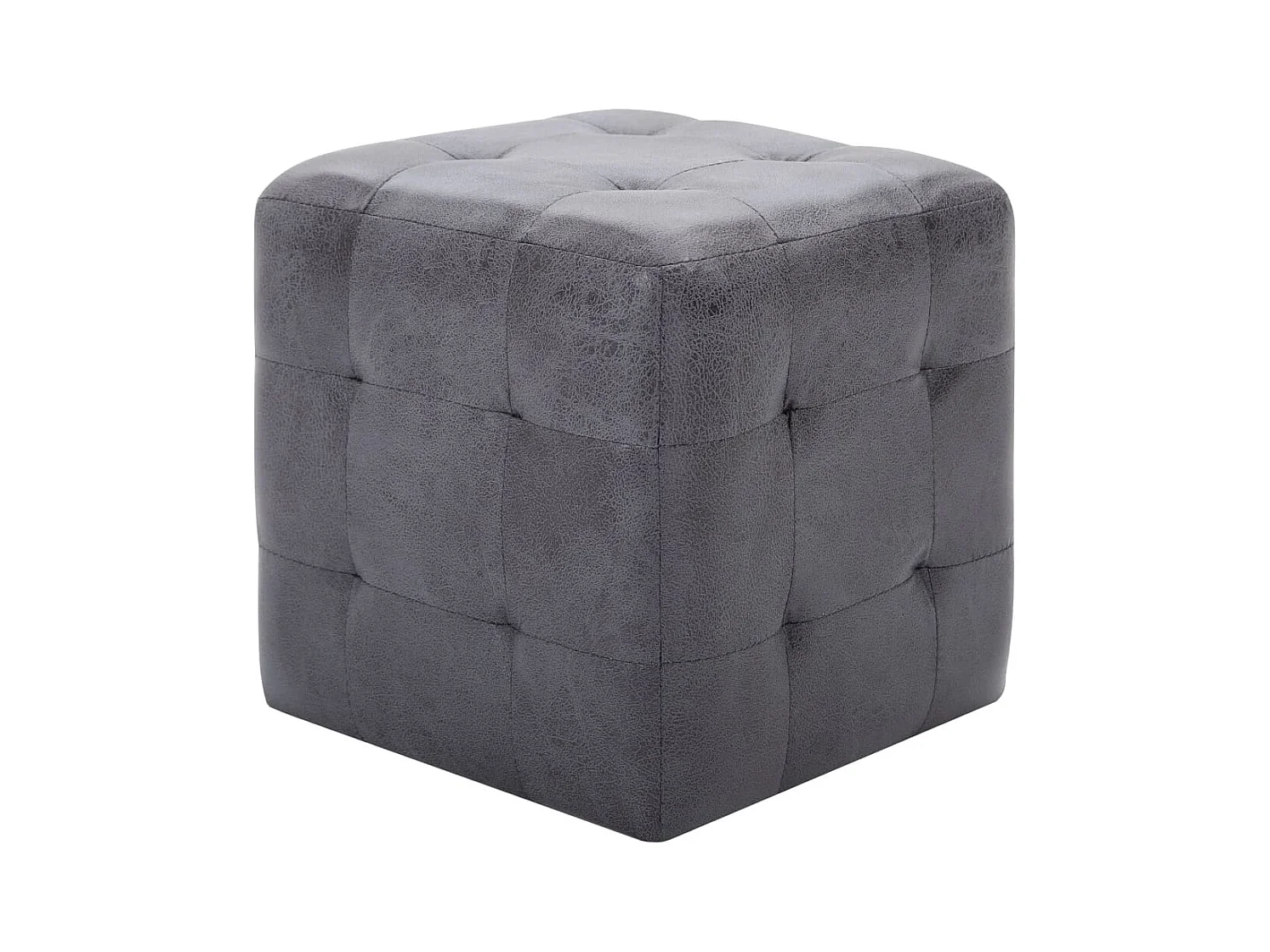 Kaldrik  2 pcs Tables de chevet Gris 30x30x30 cm Similicuir daim
