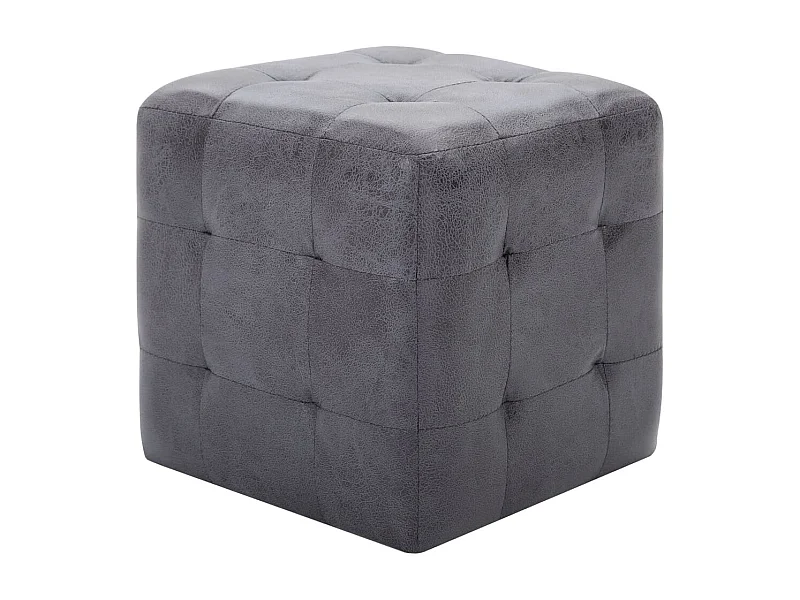 Kaldrik  Nachttische 2 Stk. Grau 30x30x30 cm Wildleder-Optik