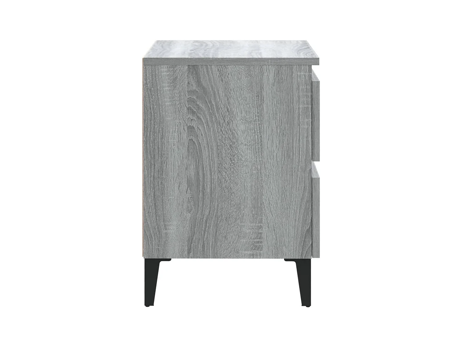 Orvieto  Tables de chevet pieds en métal 2 pcs Sonoma gris 40x35x50 cm