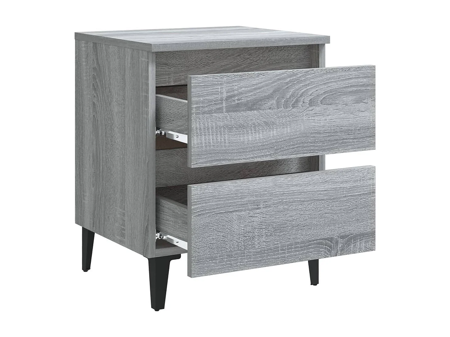Orvieto  Tables de chevet pieds en métal 2 pcs Sonoma gris 40x35x50 cm