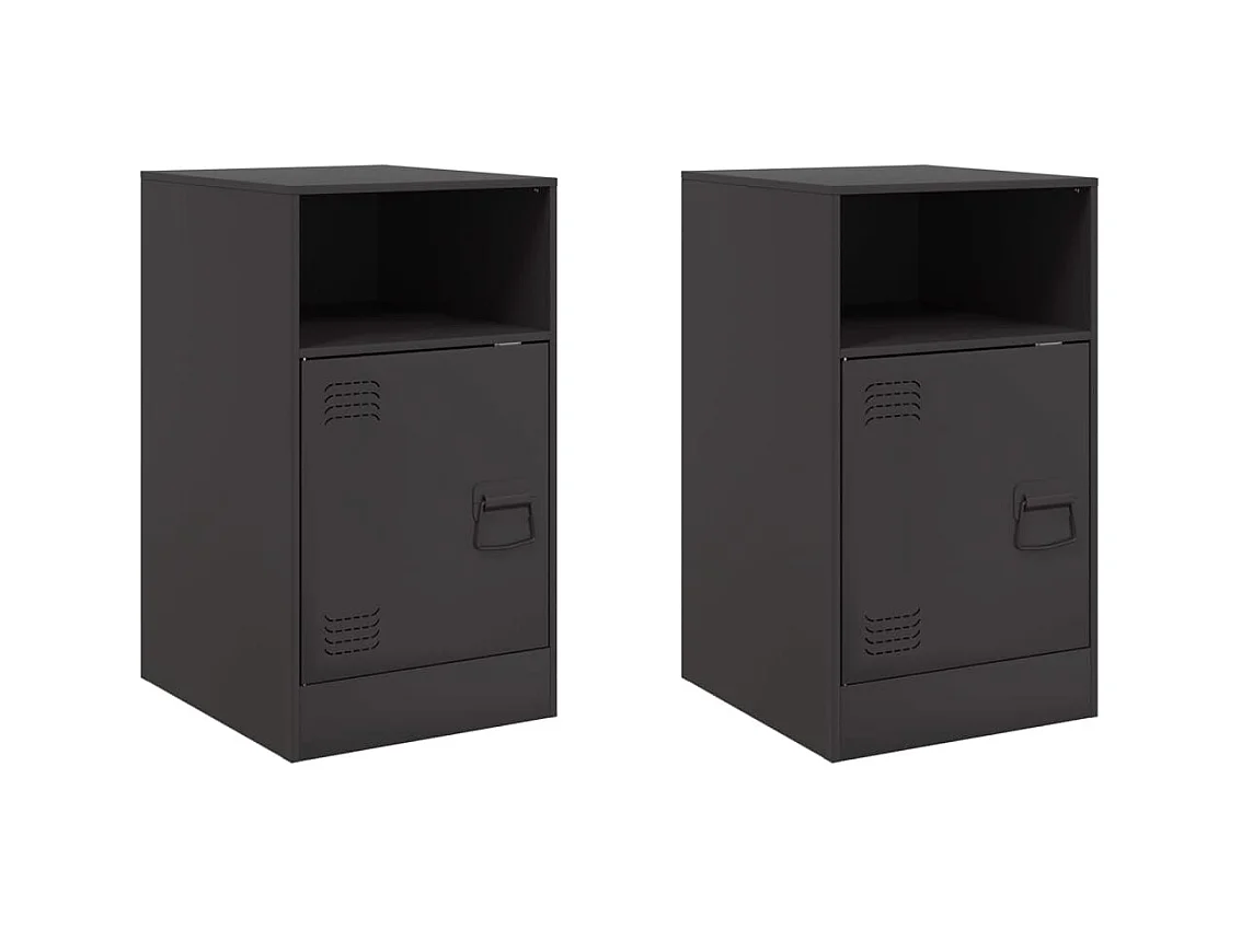 Chasity  Tables de chevet 2 pcs noir 34,5x39x62 cm acier