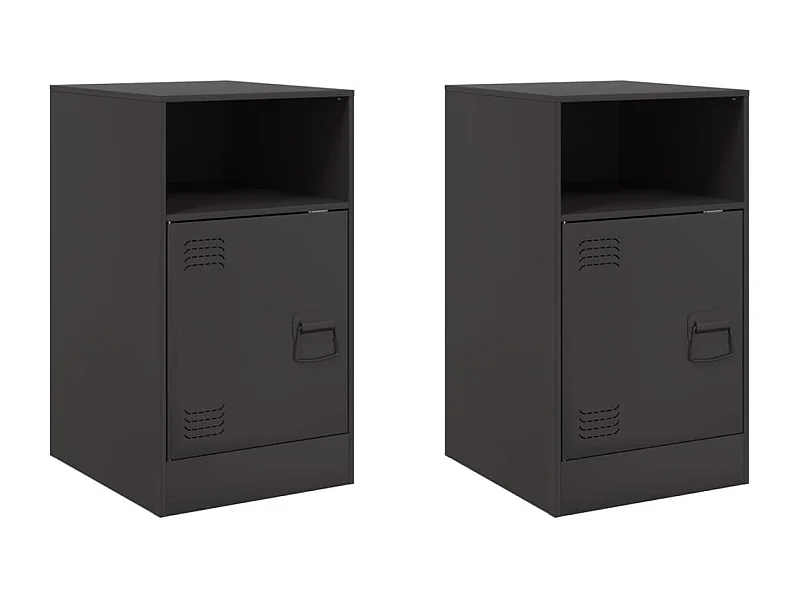 Chasity  Tables de chevet 2 pcs noir 34,5x39x62 cm acier