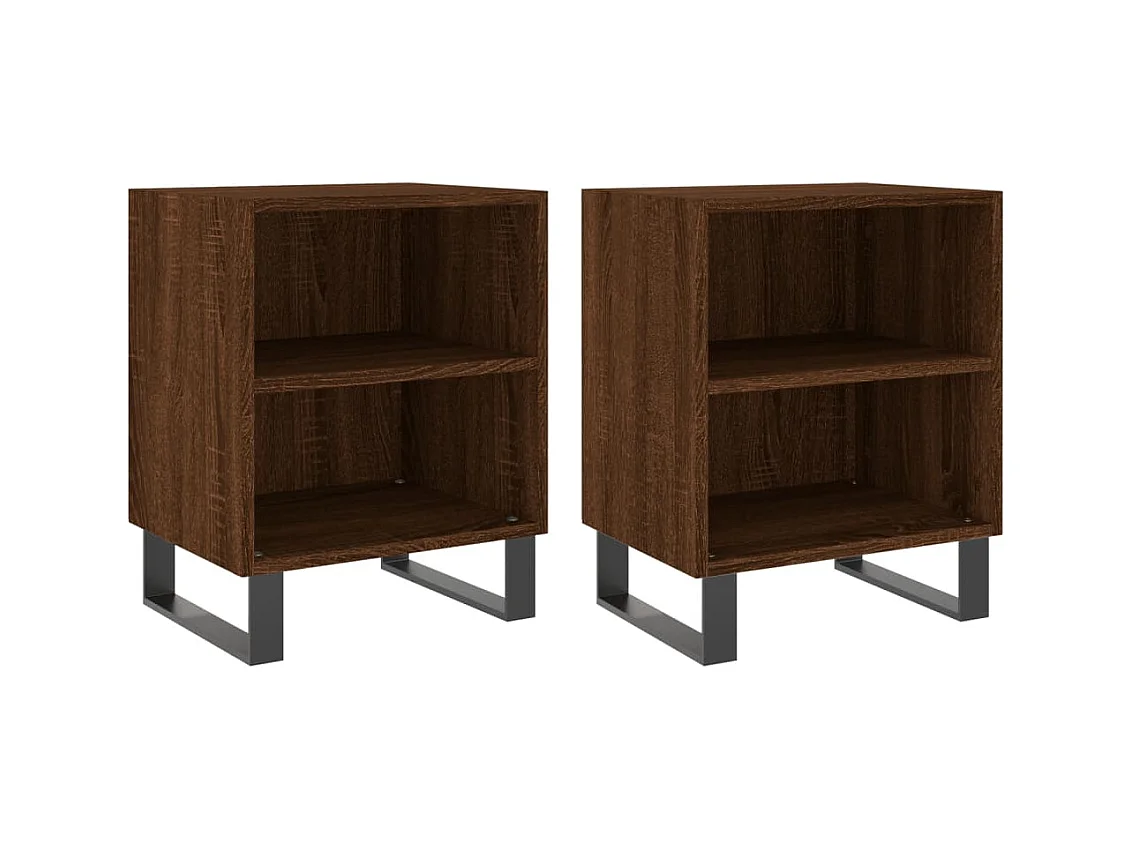 Tuncay  Tables de chevet 2pcs chêne marron 40x30x50cm bois d'ingénierie