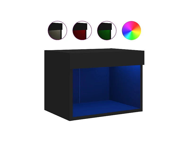 Mano  Wand-Nachttisch mit LED-Leuchten Schwarz