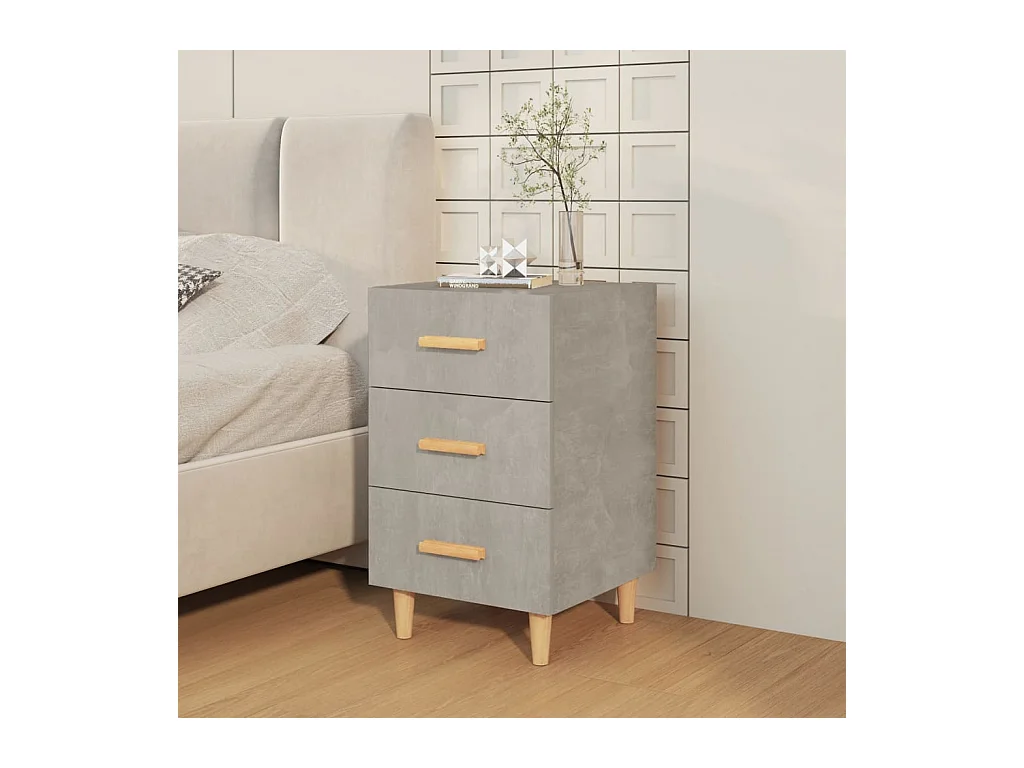 Cash  Table de chevet gris béton 40x40x66 cm bois d'ingénierie