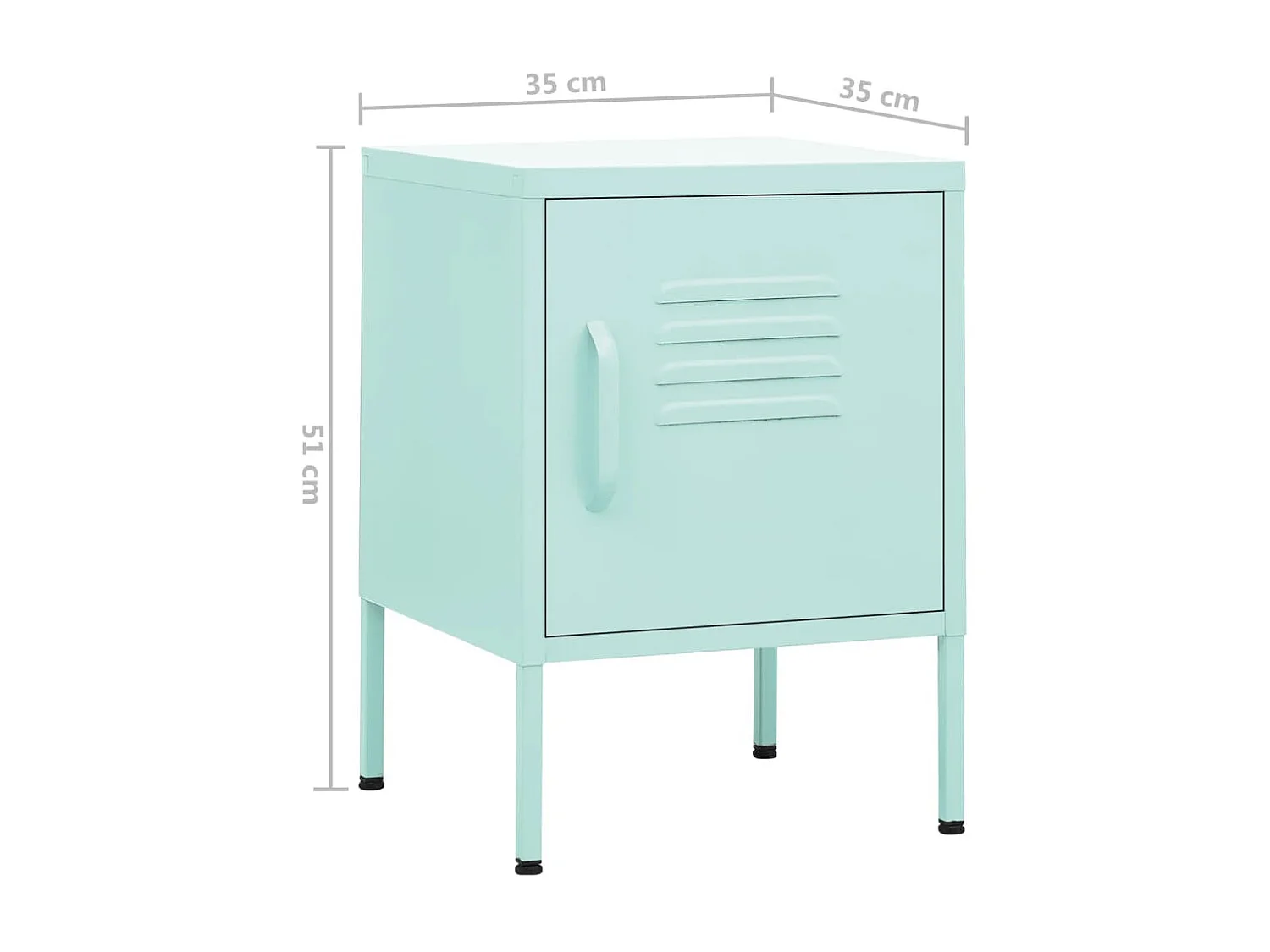 Lakeland  Comodino Menta 35x35x51 cm in Acciaio