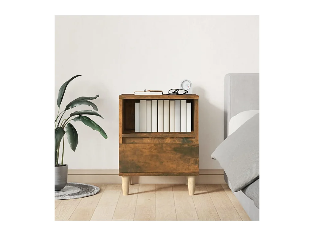Palazzolo sull'Oglio  Tables de chevet 2 pcs Chêne fumé 40x35x50 cm