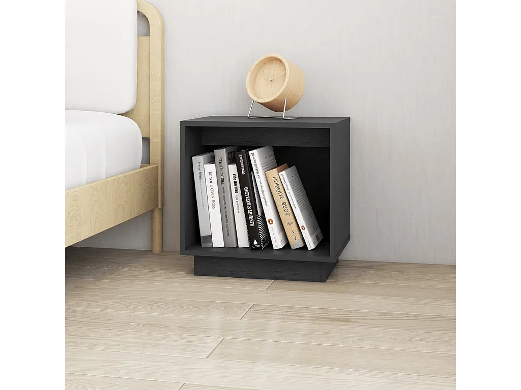 Kani  Tables de chevet 2 pcs Gris 40x30x40 cm Bois de pin solide