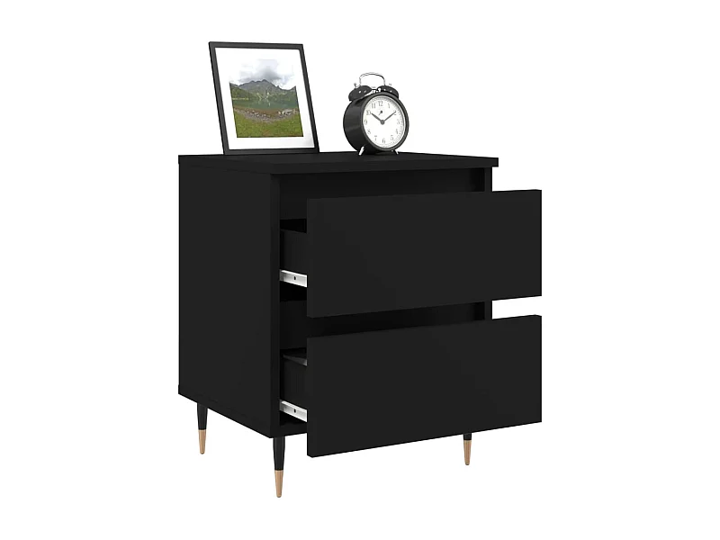 Tjeerd-Jan  Tables de chevet 2 pcs noir 40x35x50 cm bois d’ingénierie