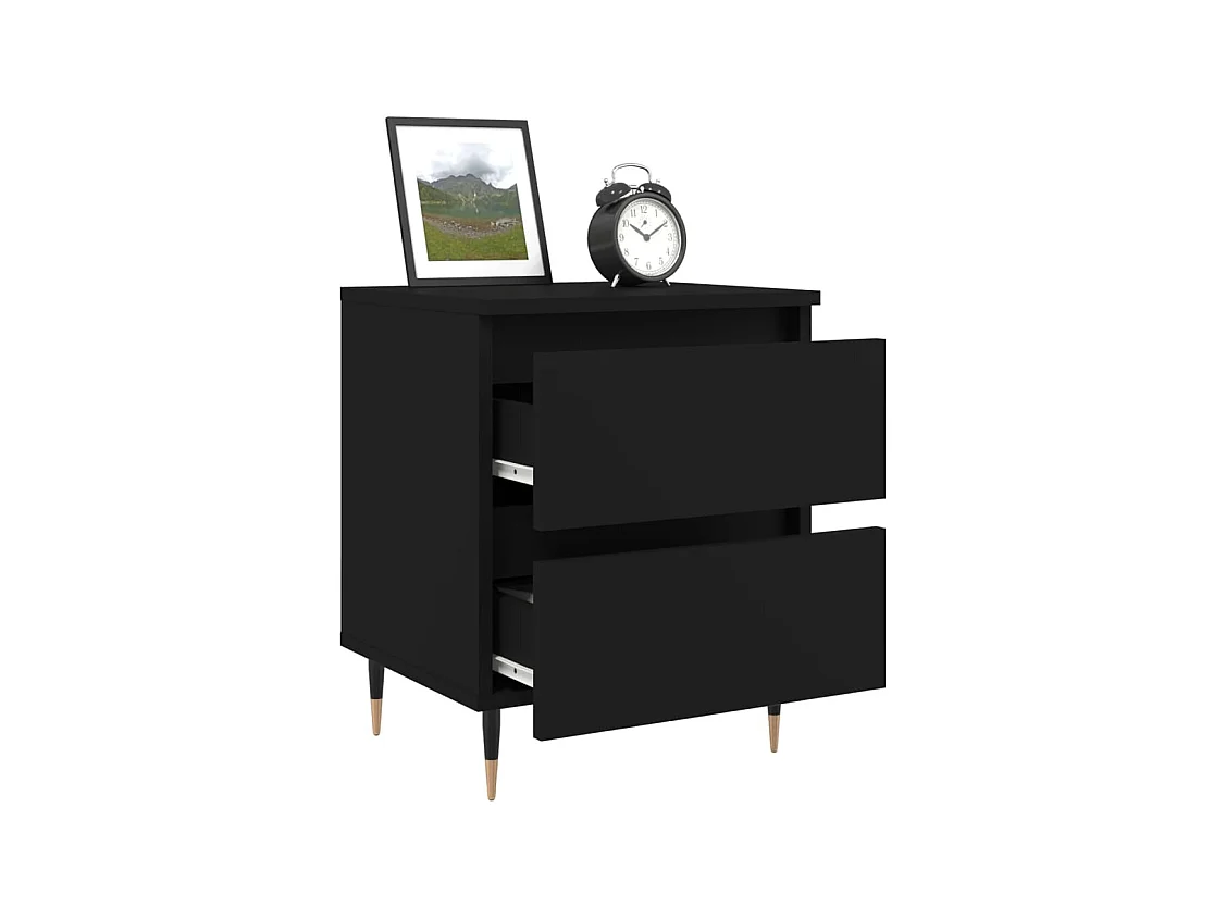 Tjeerd-Jan  Tables de chevet 2 pcs noir 40x35x50 cm bois d’ingénierie