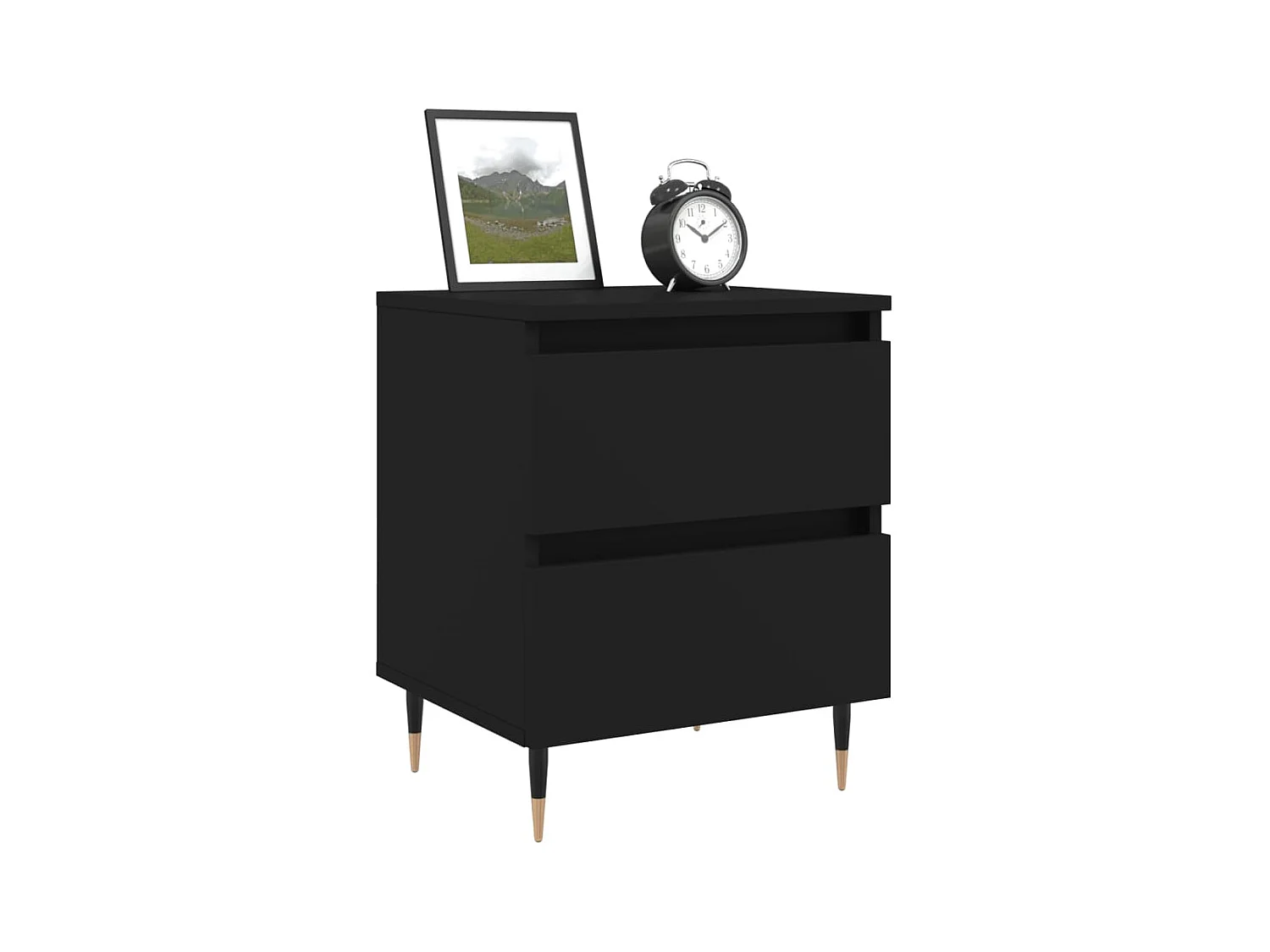 Tjeerd-Jan  Tables de chevet 2 pcs noir 40x35x50 cm bois d’ingénierie