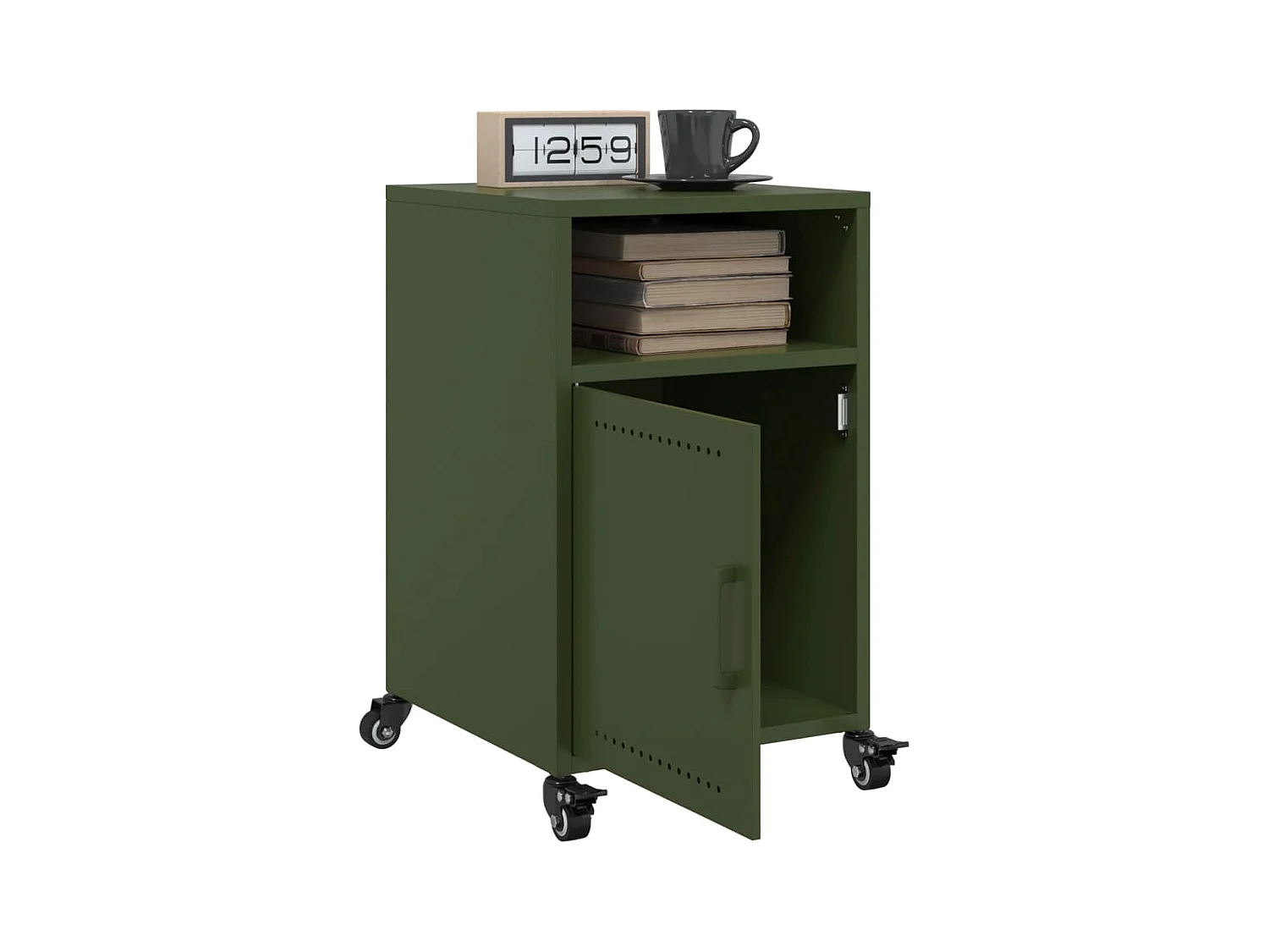 Jana  Tables de chevet 2 pcs vert olive 36x39x59 cm acier