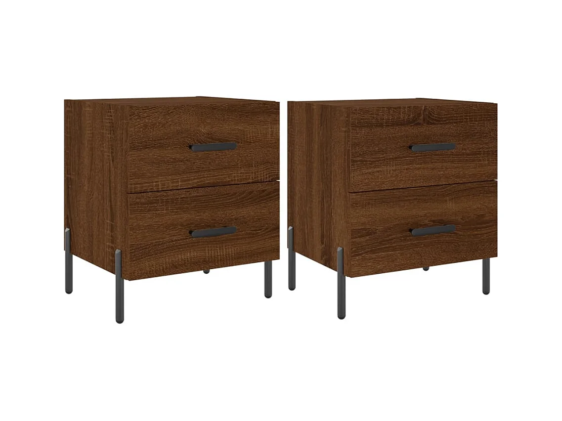 Mikael  Tables de chevet 2 pcs chêne marron 40x35x47,5 cm