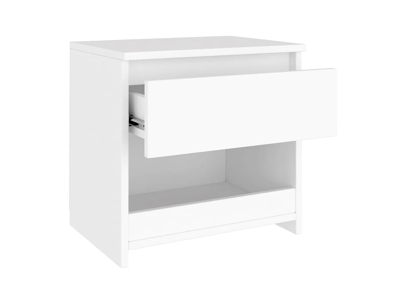 Elle  Table de chevet Blanc 40x30x39 cm Aggloméré