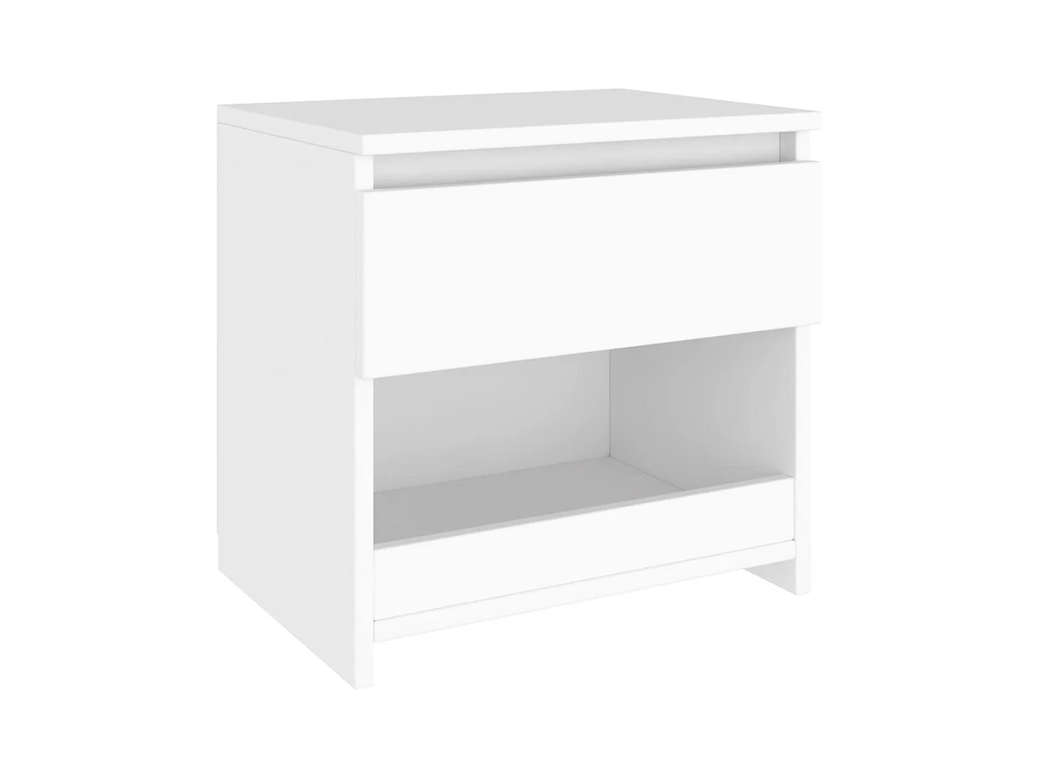 Elle  Table de chevet Blanc 40x30x39 cm Aggloméré