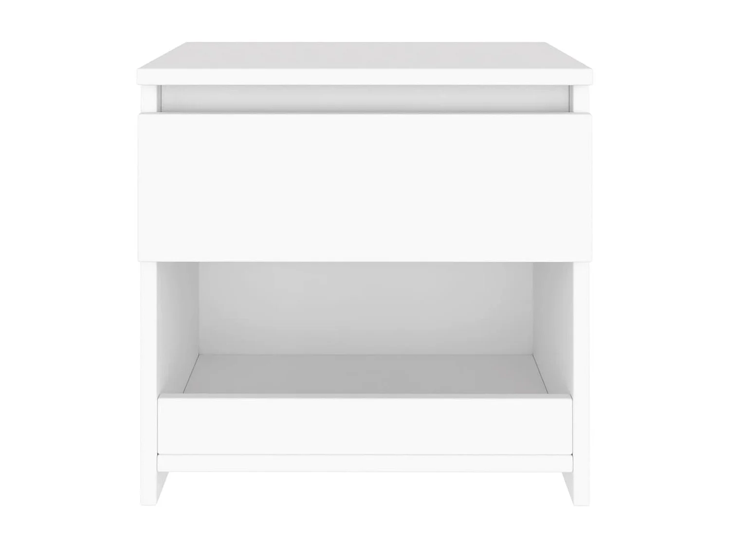 Elle  Table de chevet Blanc 40x30x39 cm Aggloméré