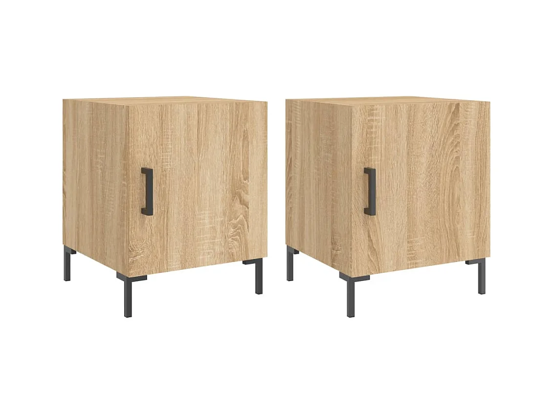 Emarente  Tables de chevet 2 pcs chêne sonoma 40x40x50 cm bois ingénierie
