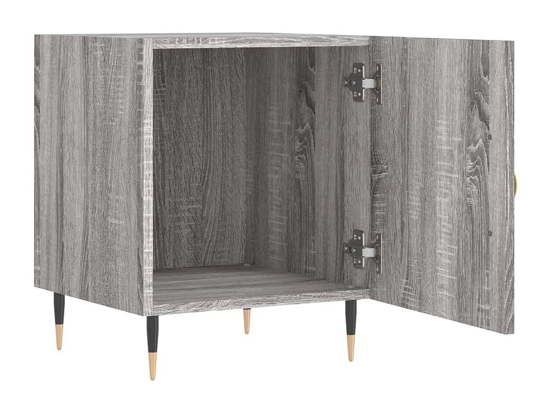 Hayke  Nachtkastje 40x40x50 cm bewerkt hout grijs sonoma eikenkleurig