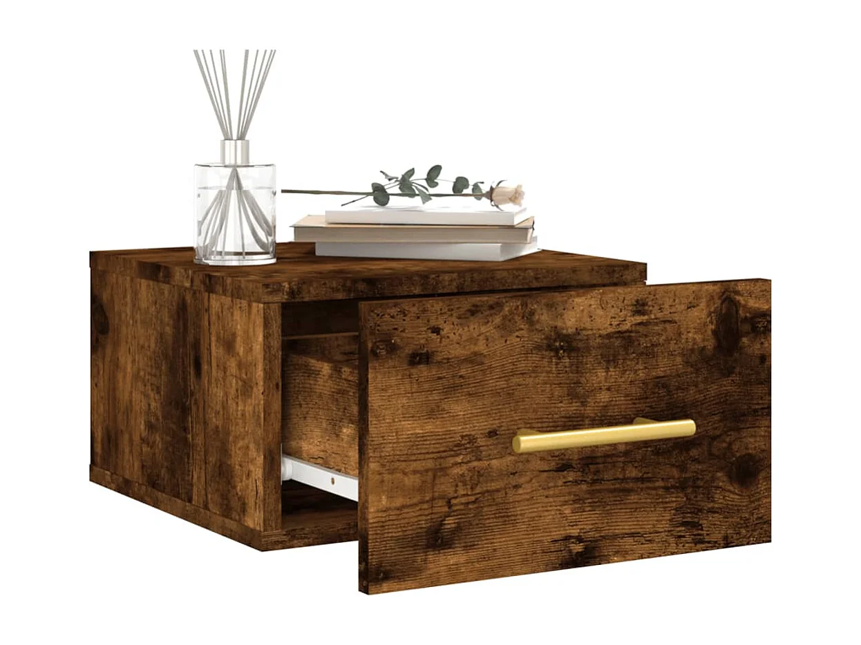 Nylo  Tables de chevet murales 2 pcs chêne fumé 35x35x20 cm