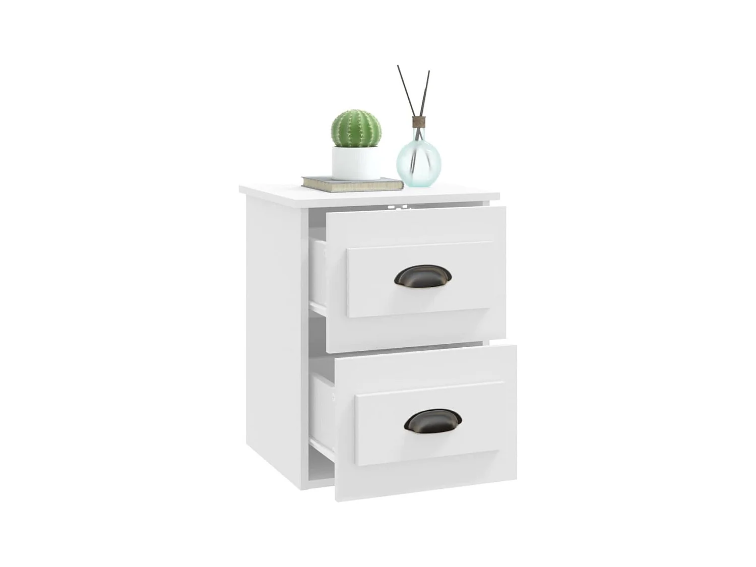 Inez  Tables de chevet murales 2 pcs blanc 41,5x36x53 cm