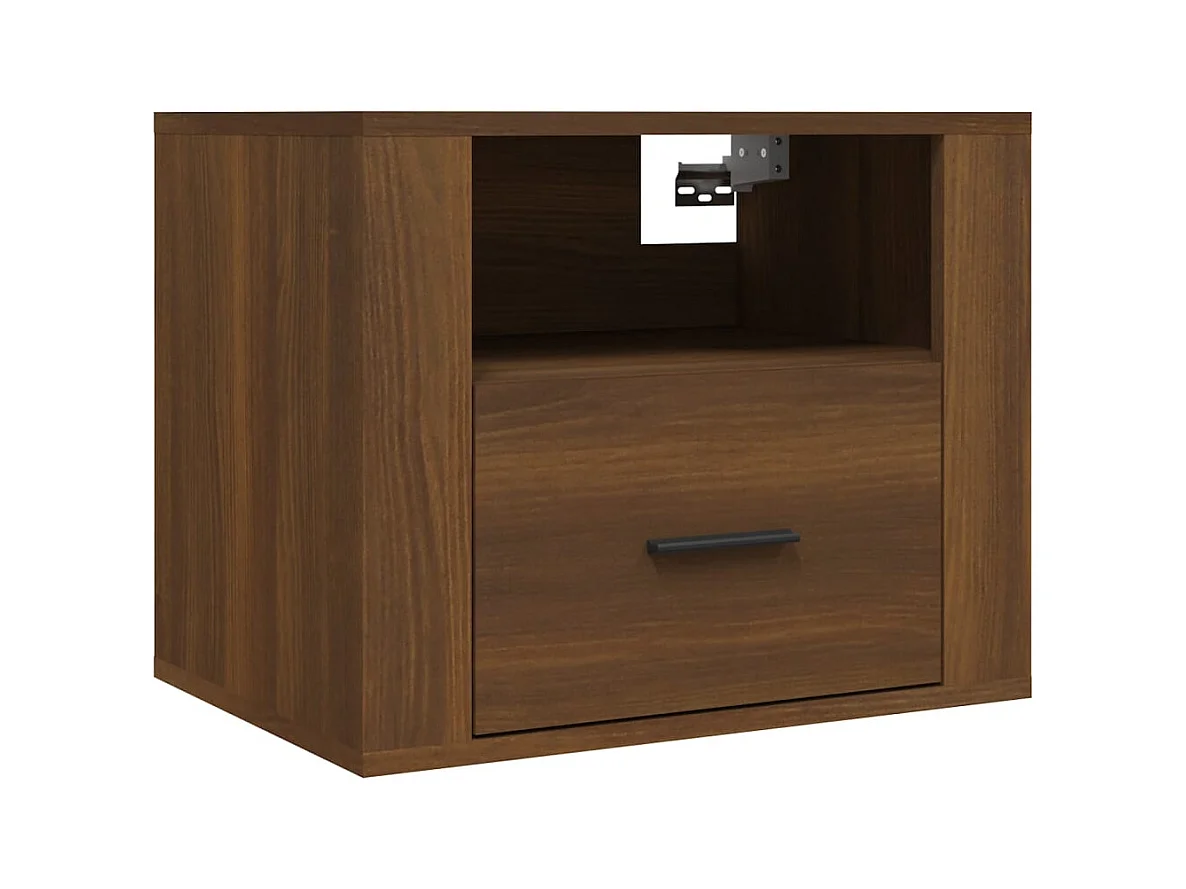 Pyren  Table de chevet murale Chêne marron 50x36x40 cm