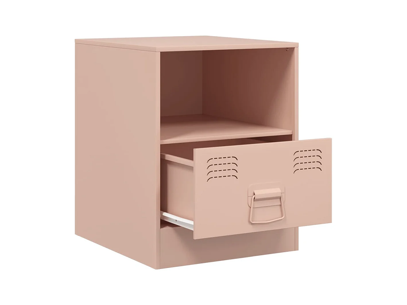 Elthor  Table de chevet rose 34,5x39x44 cm acier