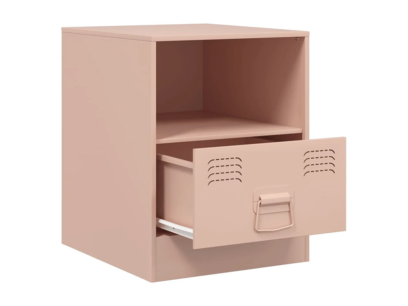 Elthor  Table de chevet rose 34,5x39x44 cm acier