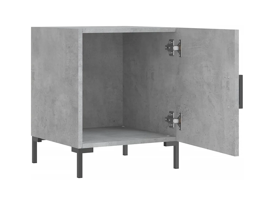 Emarente  Tables de chevet 2 pcs gris béton 40x40x50 cm bois d’ingénierie