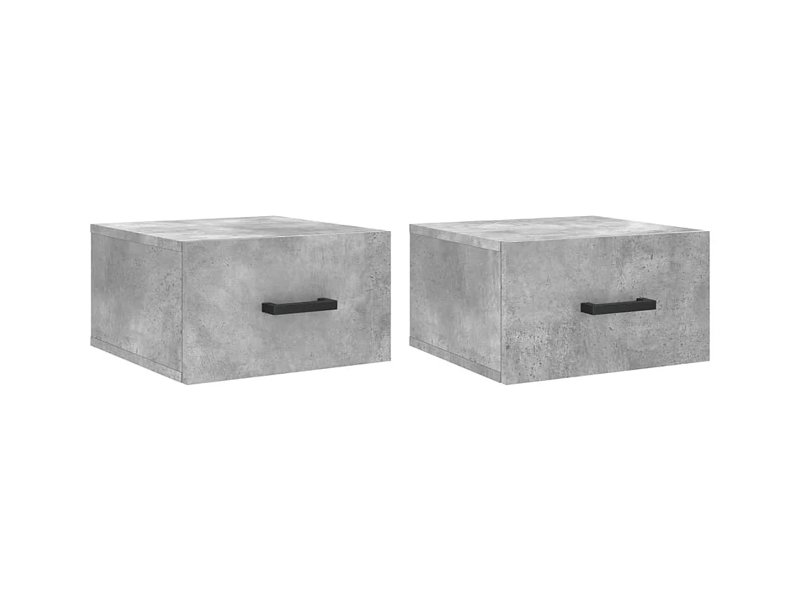 Franconville  Tables de chevet murales 2 pcs gris béton 35x35x20 cm