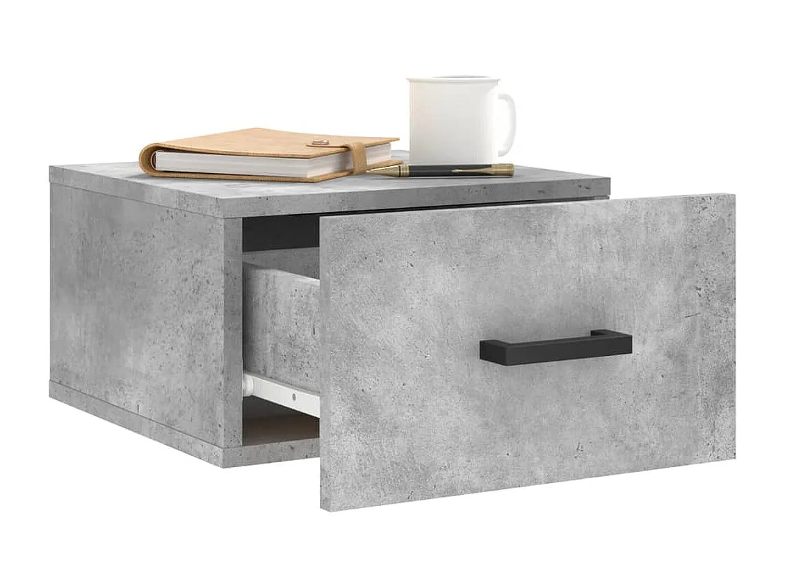 Franconville  Tables de chevet murales 2 pcs gris béton 35x35x20 cm