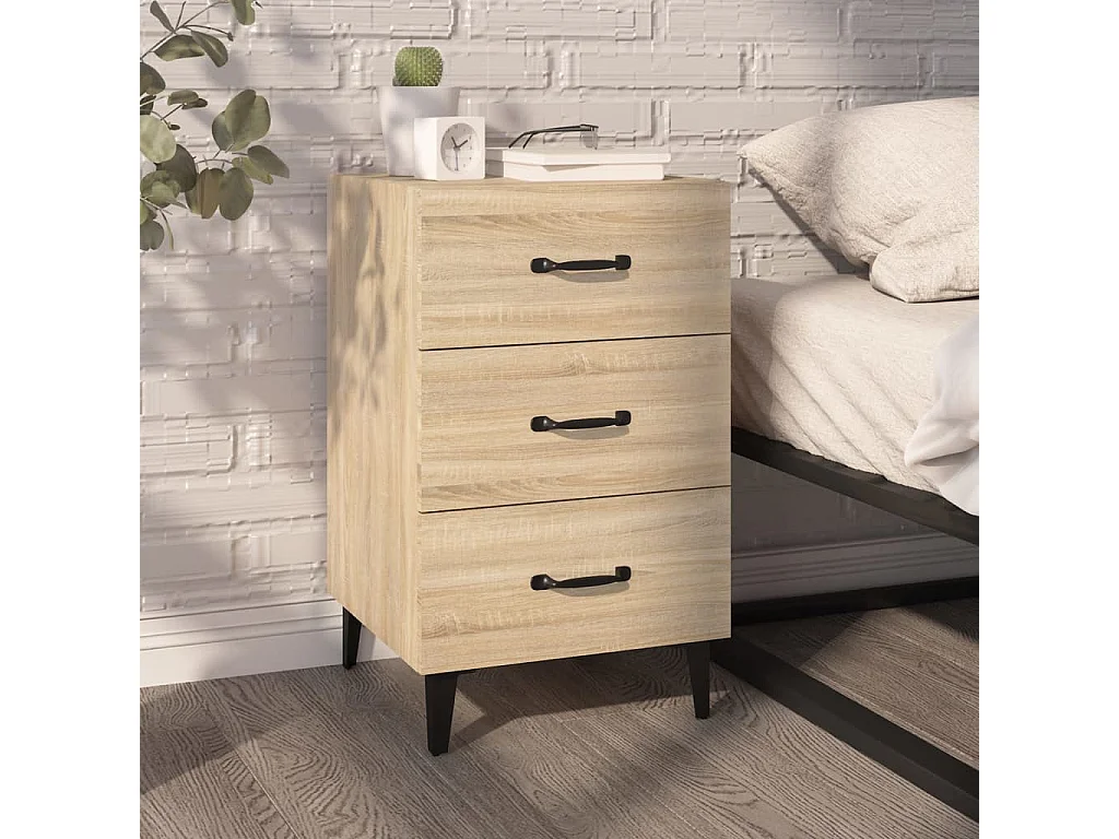 Åsgeir  Table de chevet chêne sonoma 40x40x66 cm bois d'ingénierie