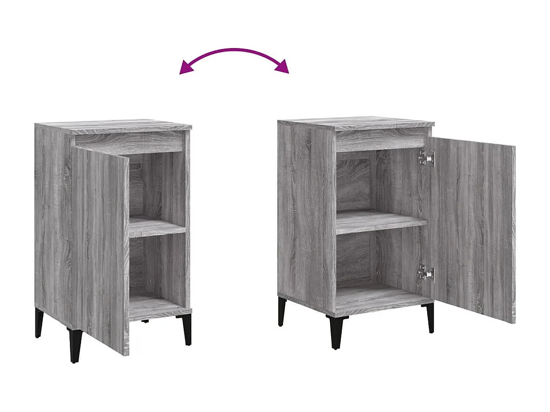 Riley Mae  Nachttische 2 Stk. Grau Sonoma 40x35x70 cm Holzwerkstoff