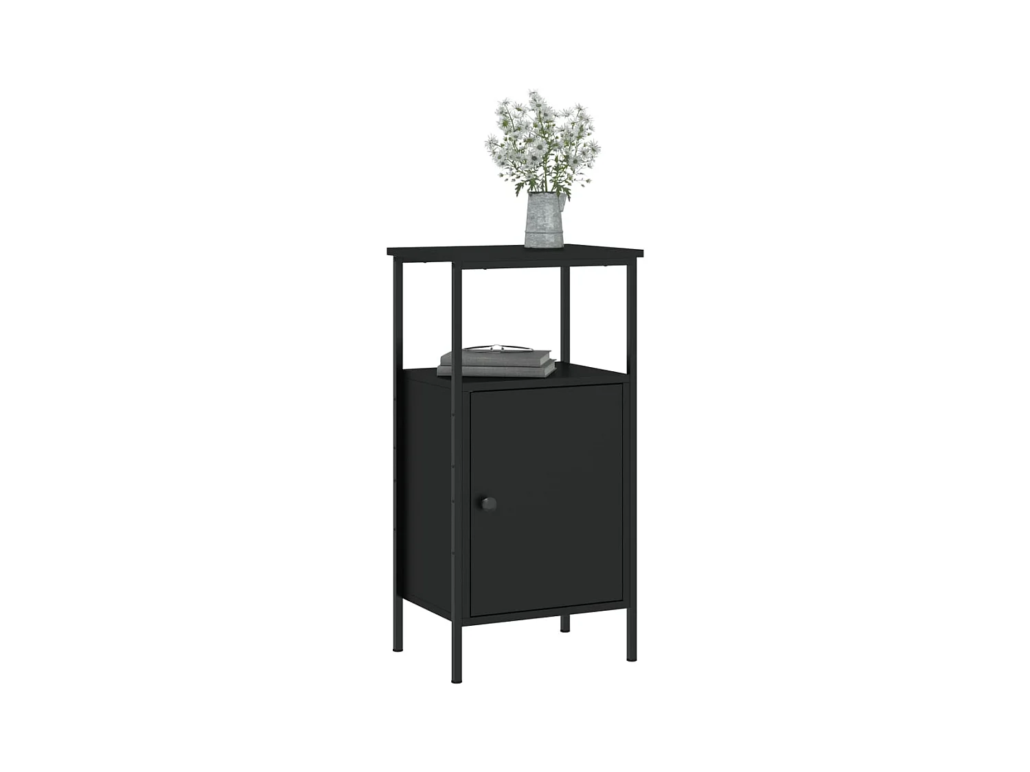 Wellford  Tables de chevet 2 pcs noir 41x31x80 cm bois d’ingénierie