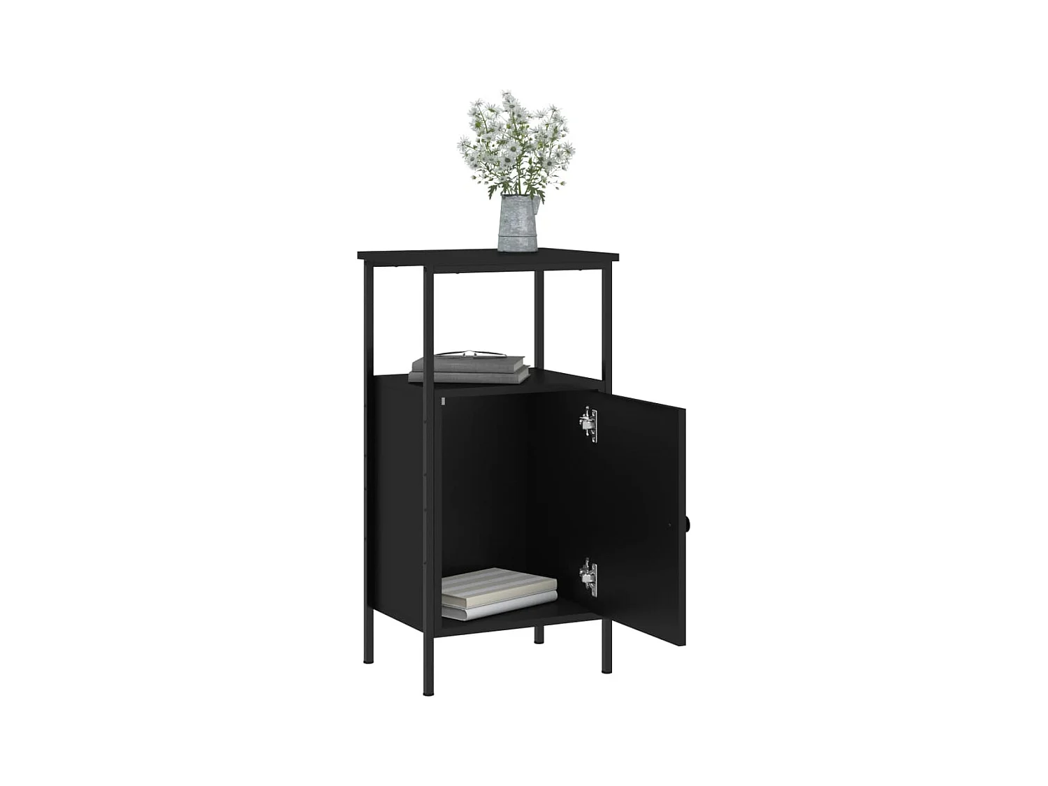 Wellford  Tables de chevet 2 pcs noir 41x31x80 cm bois d’ingénierie