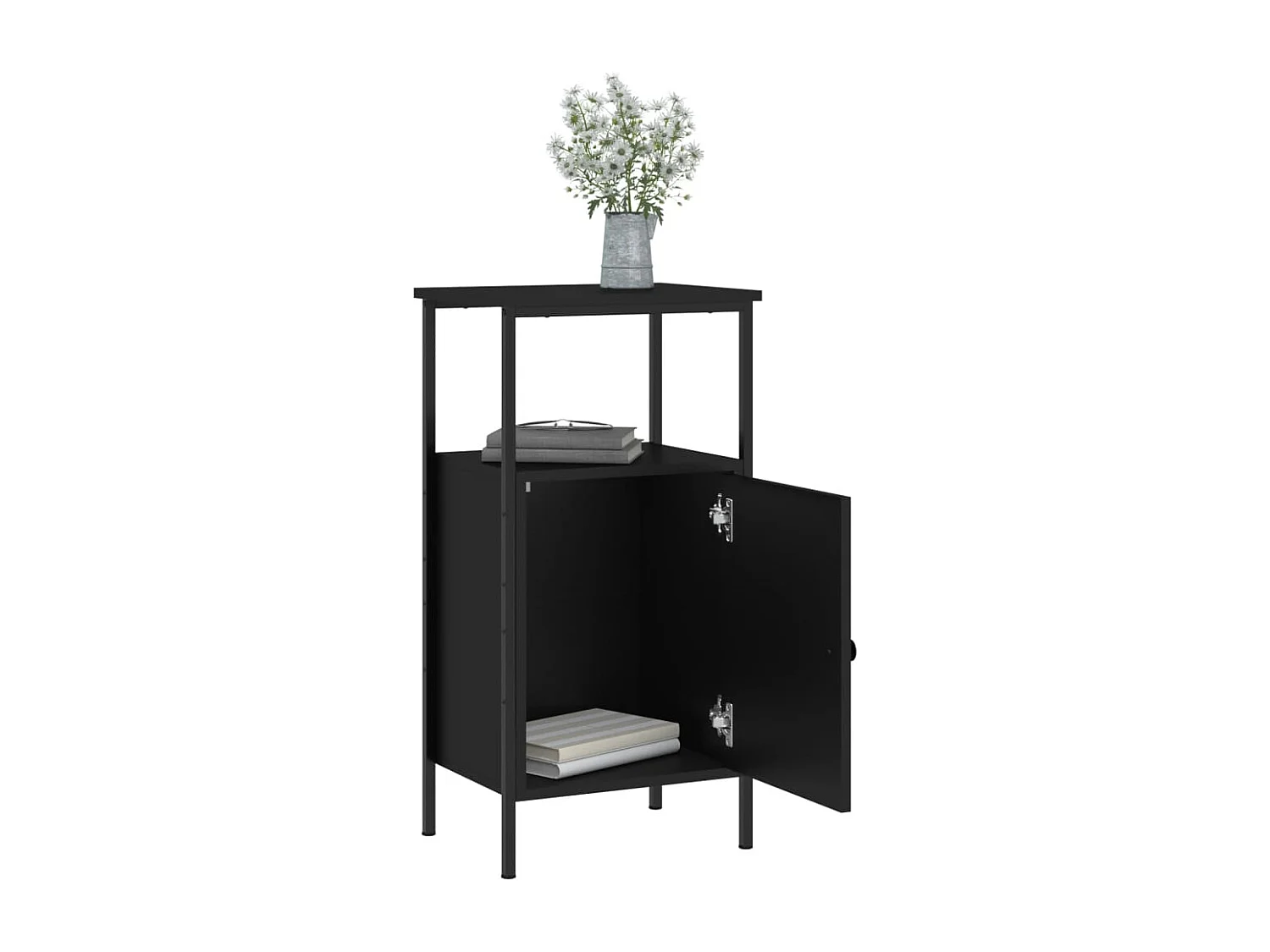 Wellford  Tables de chevet 2 pcs noir 41x31x80 cm bois d’ingénierie