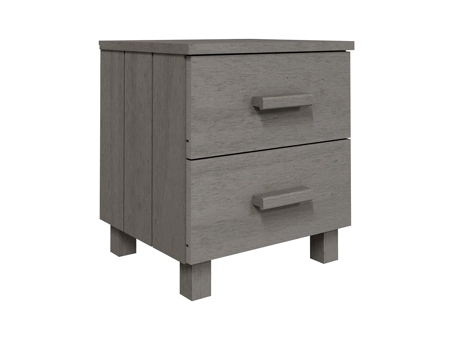 Iduna  Tables de chevet HAMAR 2pcs Gris clair 40x35x44,5cm Bois massif