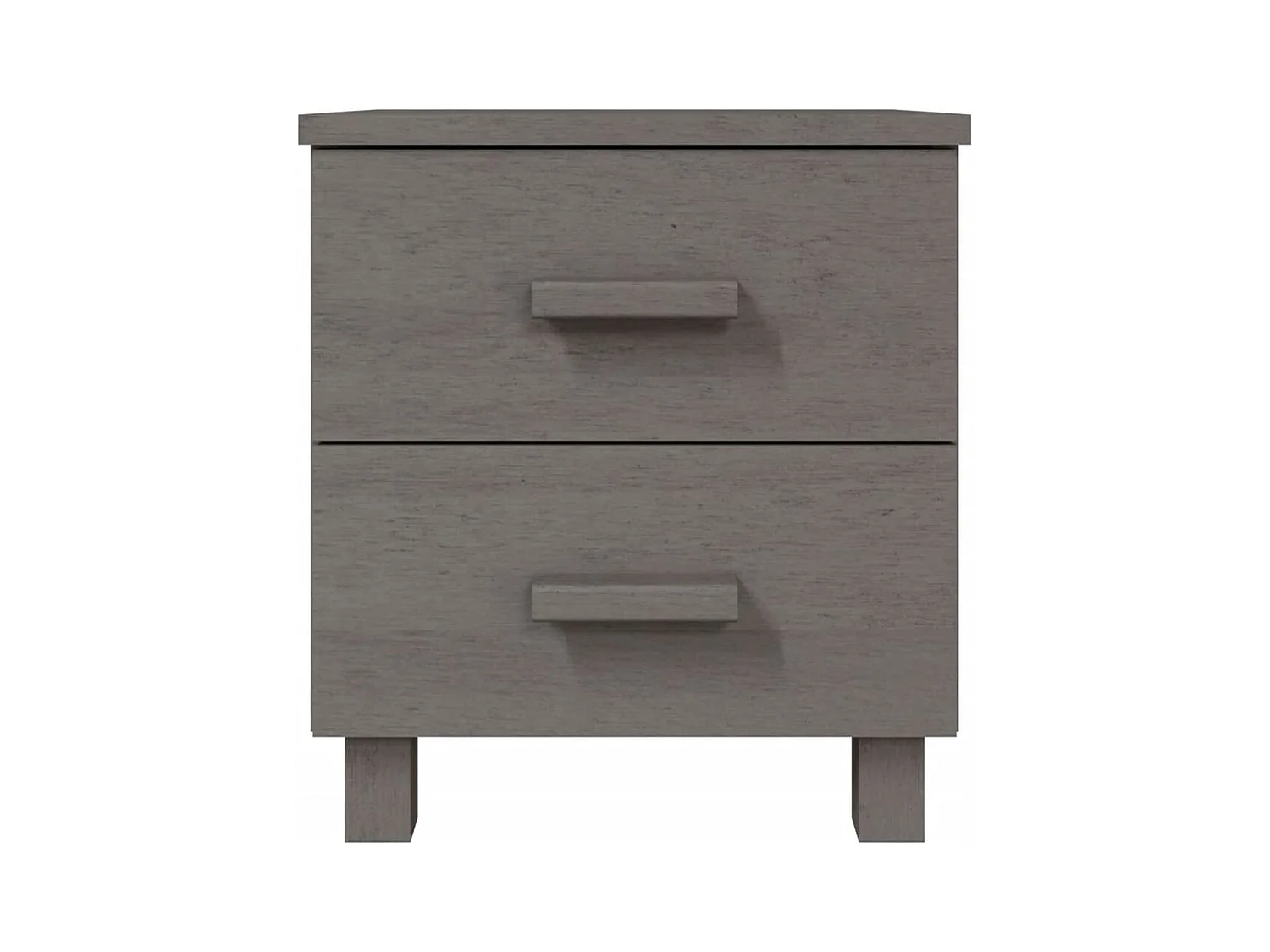 Iduna  Tables de chevet HAMAR 2pcs Gris clair 40x35x44,5cm Bois massif